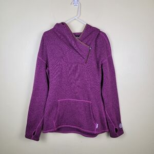 STIO Women's Sweetwater Fleece Magenta Hoodie Thumbholes Size L